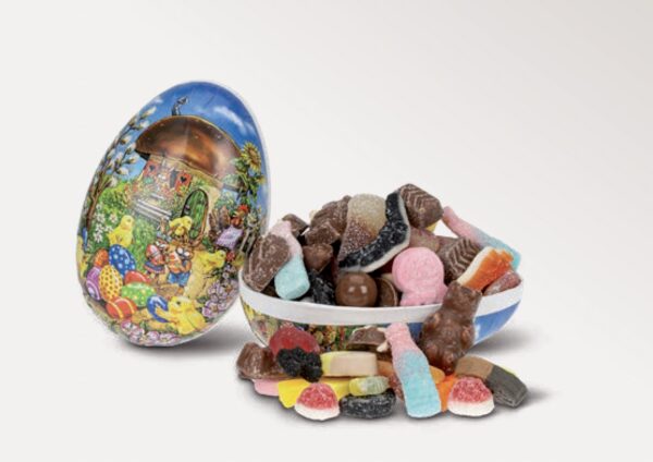 PÅSKEEGG 15 CM SMÅGODT OG SJOKOLADE