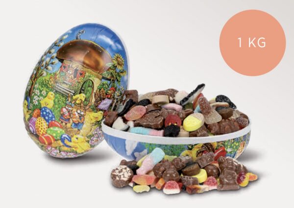 PÅSKEEGG 23 CM SMÅGODT OG SJOKOLADE